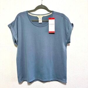 NWT Lucky Brand Women's Sleep Shirt Size Medium Blue Short Sleeve Crew Neck Med